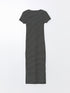 LC Waikiki Crew Neck Striped Short Sleeve Women's Bodycon Dress